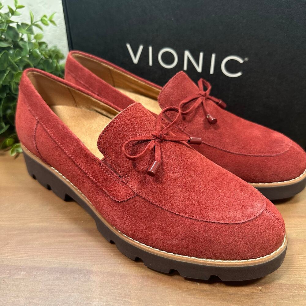 Vionic Women's Finley Wide Suede Bow Loafers Size 8.5W - Picture 3 of 8